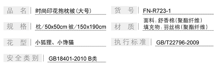 FN-R723-1 時(shí)尚印花抱枕被